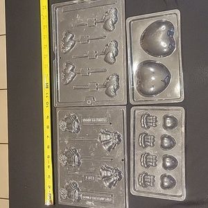 Easter 4 Plastic Candy Molds Wedding Love Heart